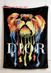 Dior Colorful Dripping Lion Flannel Sofa Throw Blanket D448